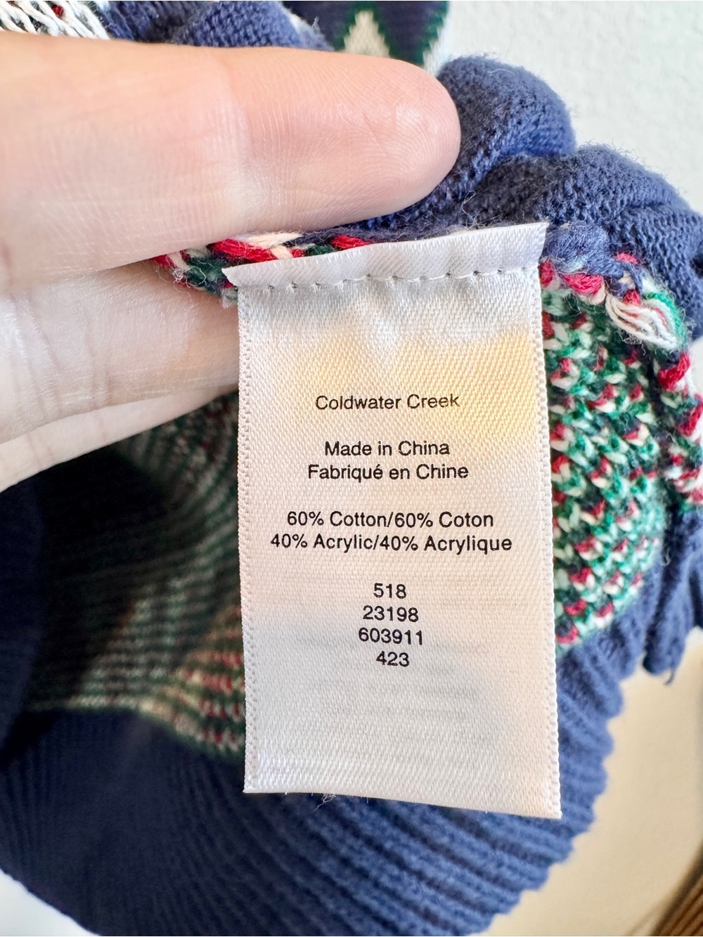 Coldwater Creek Cottagecore Christmas Snow Scene Zip Cardigan Sweater Large E21 - Picture 6 of 11